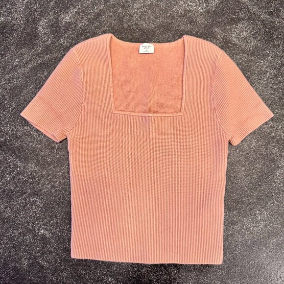 Abercrombie & Fitch Ottoman Squareneck Sweater Tee, M - Picture 2 of 4